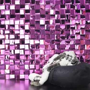 Metal mosaic tile surface
