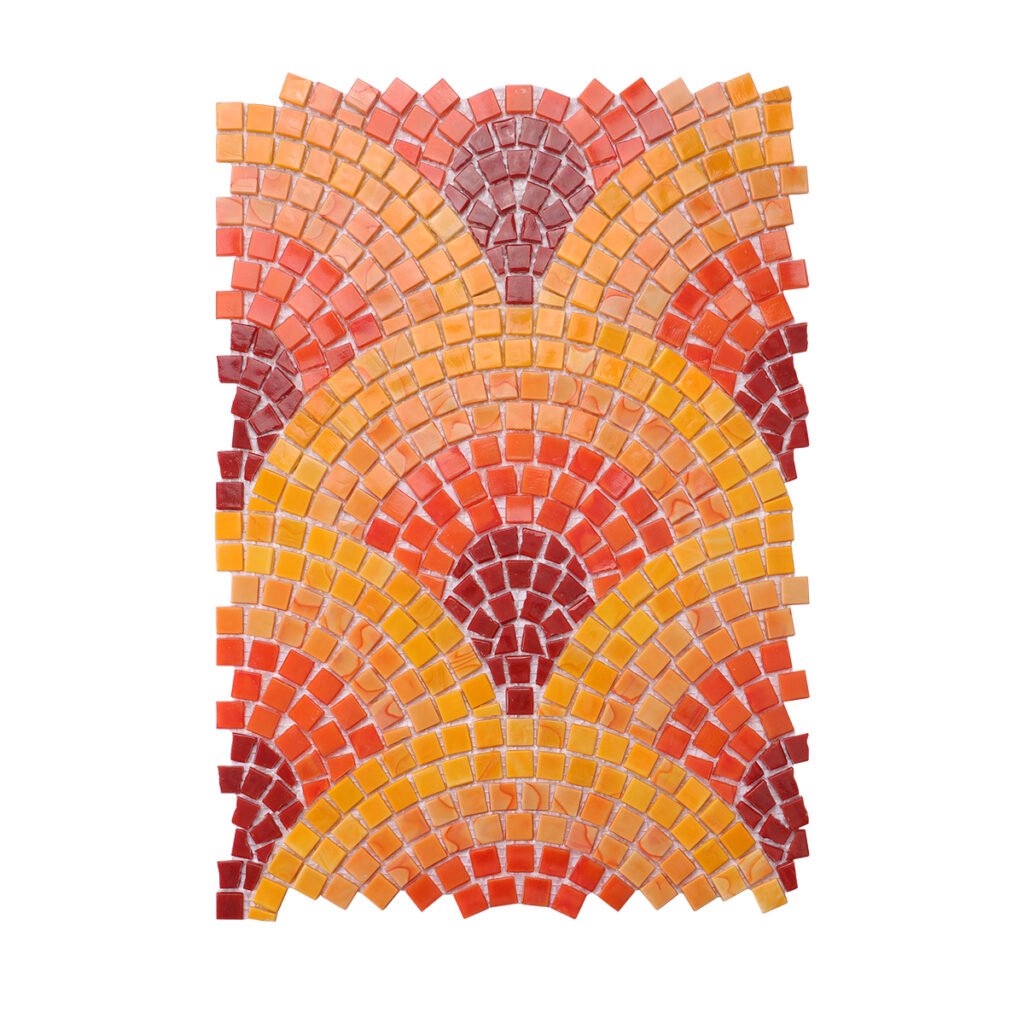 Glasmosaikbild – Orange und Rot