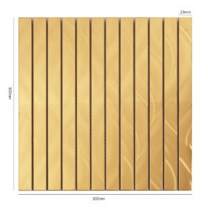 Mosaïque en acier inoxydable – doré, linéaire, pour mur — BJ-08A813D97166