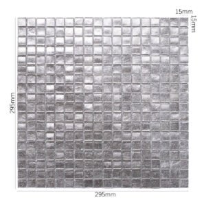 Piastrelle a mosaico in vetro – argentato, con lamina argentata, per doccia
