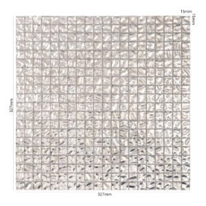 Mosaikfliesen – Silberfarben, Quadrate, 15X15mm, für Wände