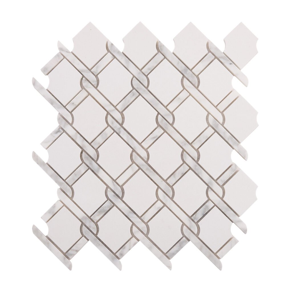 Mosaico de piedra natural – blanco