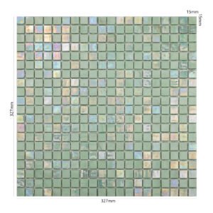 Mosaïque en verre – vert, carré, pour piscine