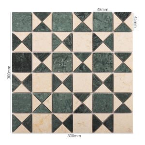 Marmormosaikfliesen – Grün / Beige