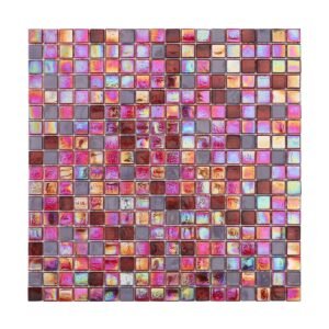Vibrant Melograno Red and Purple Glass Mosaic Wall Pool Floor Tile