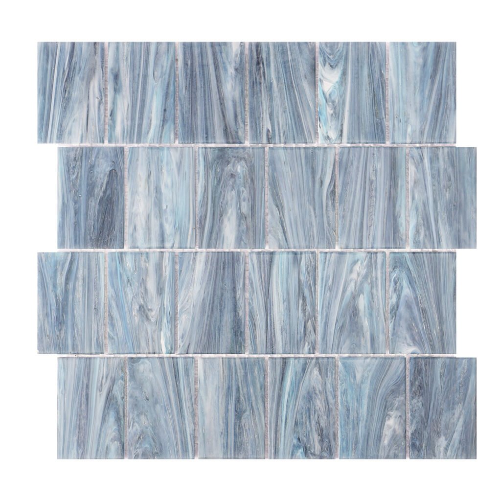 Glasmosaikfliesen – Blau, Rechtecke, Großformat