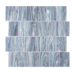 Blue Rectangle Glass Mosaic Subway Wall Tile