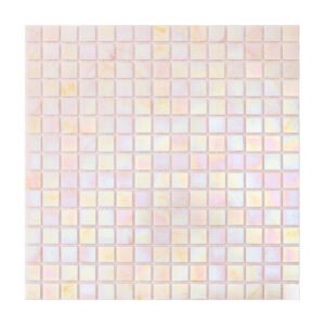 Glossy Soft Pink Square Glass Mosaic Wall Tiles-BJTiles
