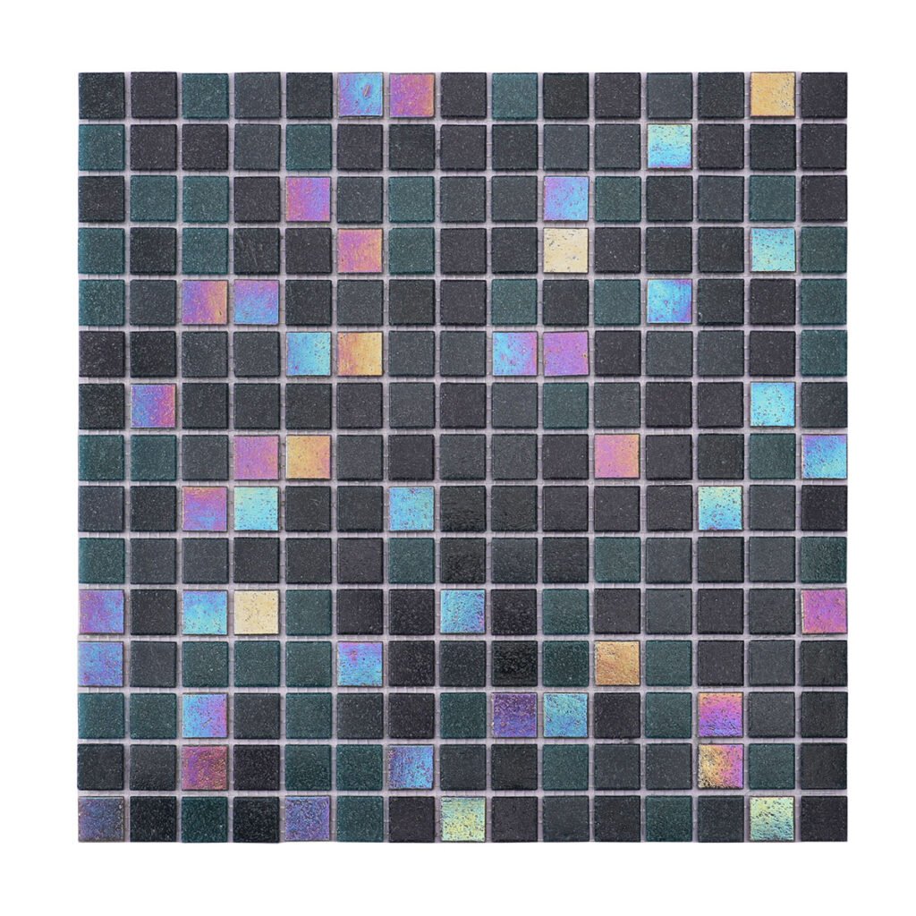 Mosaico de vidrio – verde / azul, para suelo