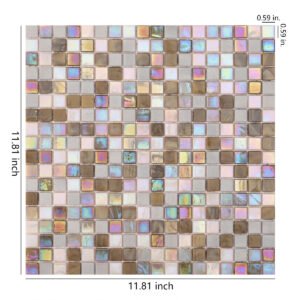 Glasmosaikfliesen – Beige / Braun, Quadrate, für Pools