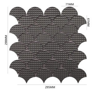 Piastrelle a mosaico in metallo – nero, a squame di pesce