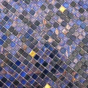 Micro mosaico de vidro azul-marinho Fired Earth, 10 × 10 mm