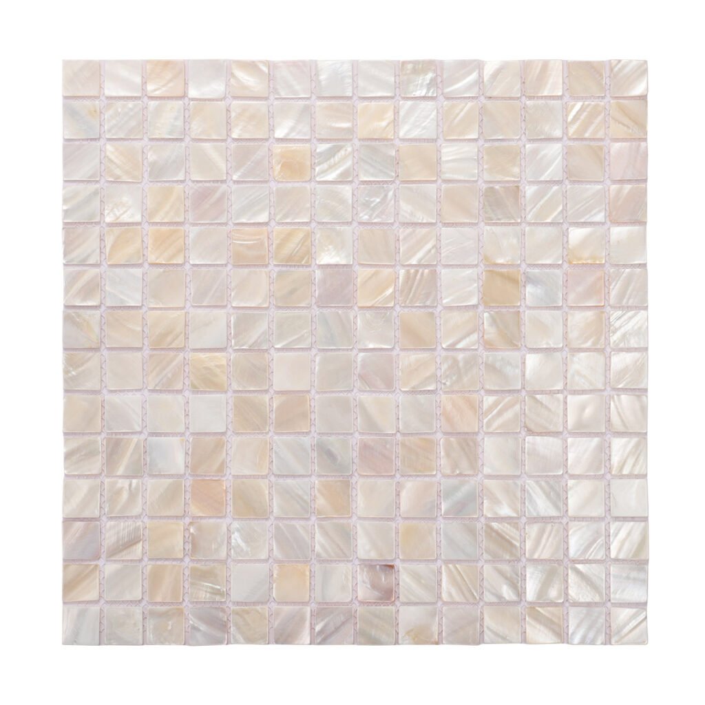 Mosaico de nácar – beige, cuadrado, pulido