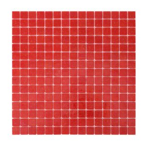 Apple Red Uniform Square Glass Mosaic Tiles For Wall & Floor