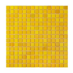 Vibrant Mustard Yellow Square Glass Mosaic Pool Tiles