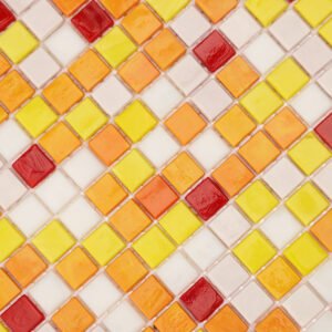 Mosaicos quadrados de vidro multicoloridos
