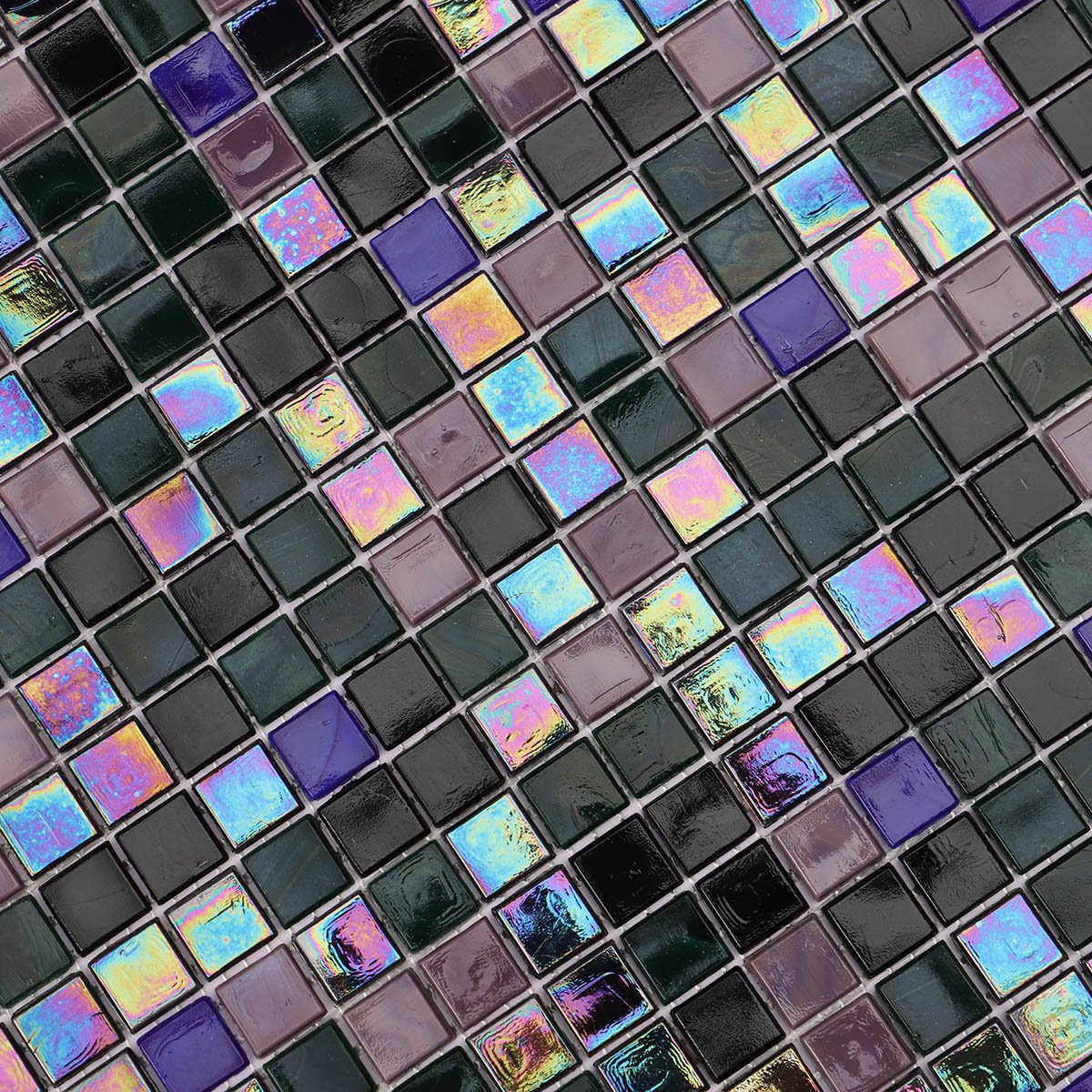 Iridescent Multicolor Glass Mosaic Backsplash Tiles