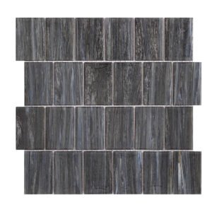 Midnight Gray Matte Glass Mosaic Subway Tile