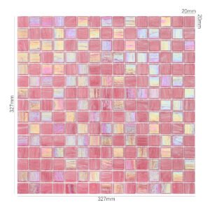 Piastrelle a mosaico in vetro – rosa, lucido, per pavimenti