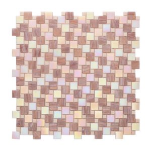 Glossy Pearl Sheer Pink and Purple Glass Mosaic Tiles