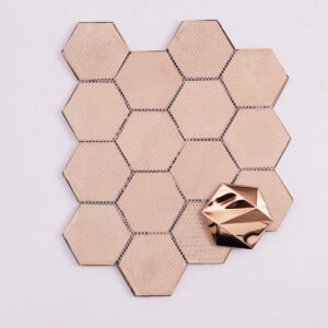 Mosaico metálico – hexagonal, 3D, para pared