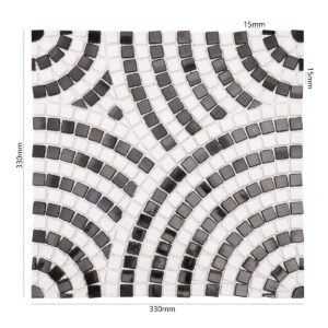 Mosaico de vidrio – blanco / negro — BJ-2096CD7E802E