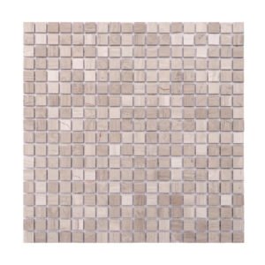 Obverse side of Grigio Imperiale square marble mosaic tiles.