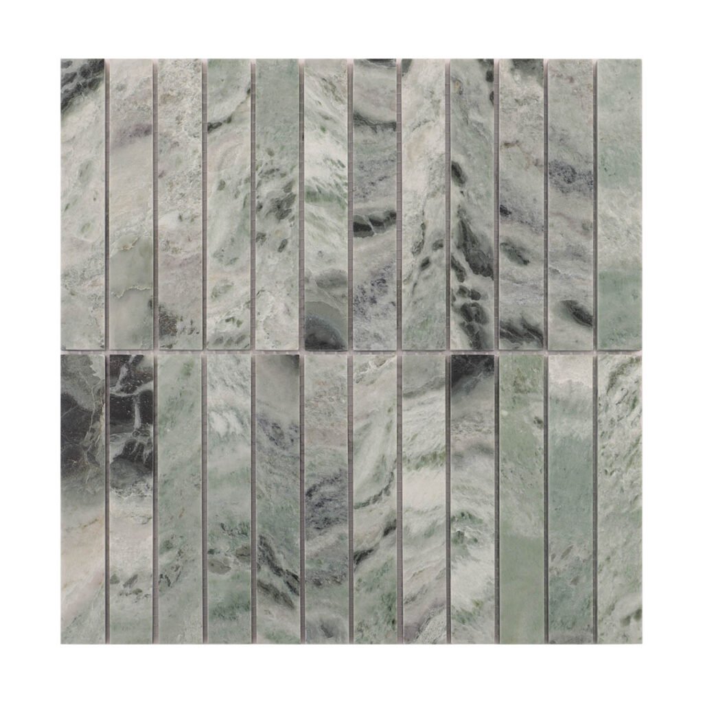 Piastrelle a mosaico in marmo – verde salvia / verde, lucidato