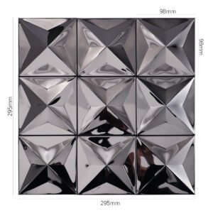 Piastrelle a mosaico – nero, 3D, a specchio, per pareti