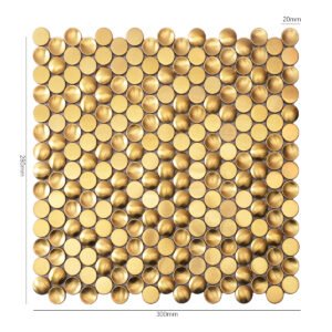 Metallmosaikfliesen – Goldfarben, kleine Rundformen, Rundformen
