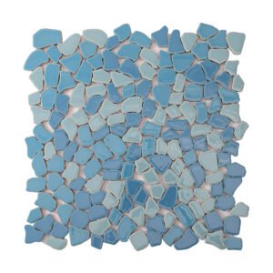 Obverse side of ceramic cracked mosaic tiles