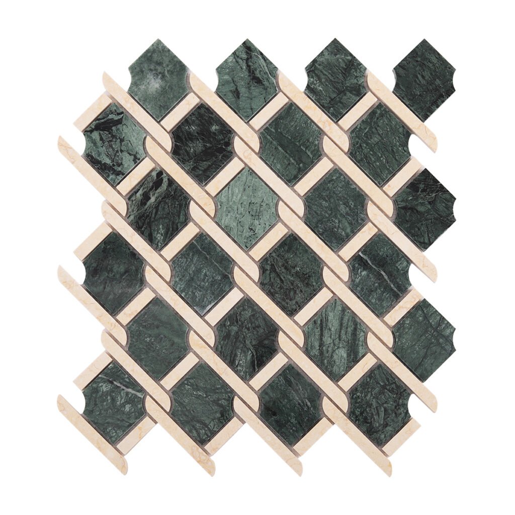 Piastrelle a mosaico in marmo – verde, lucidato