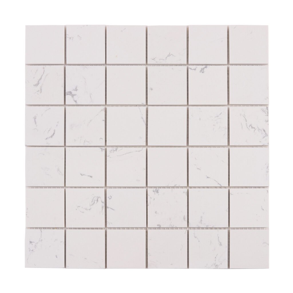 Piastrelle a mosaico in marmo – bianco, quadrato, lucidato – BJ-C647454C8A39