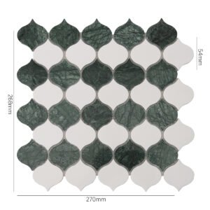 Mosaïque en marbre – blanc / vert, arabesque