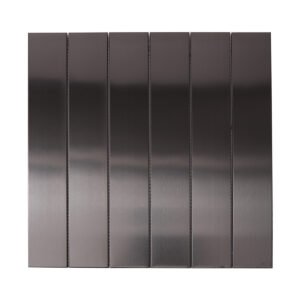 Black Rectangle Metal Stainless Steel Mosaic Tiles, obverse side view
