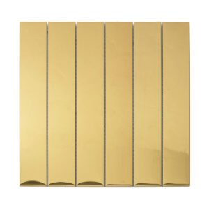 Gold Mirror Brick Metal Mosaic Tiles, obverse side view