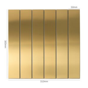 Metallmosaikfliesen – Goldfarben, Rechtecke, gebürstet, Großformat