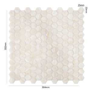 Glasmosaikfliesen – Beige, Sechsecke, für Wände