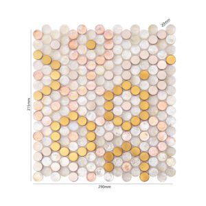 Mosaïque en verre et métal – rond