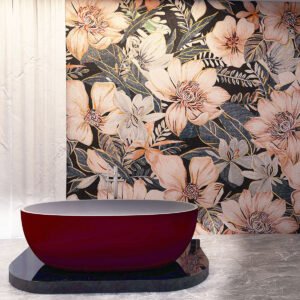 Individuelles handgefertigtes Glasmosaikbild – Florales Wandmotiv