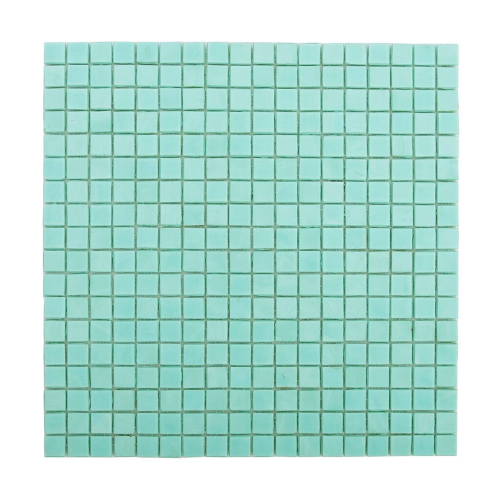 Glasmosaikfliesen – Petrol / Grün, Quadrate, für Fliesenspiegel