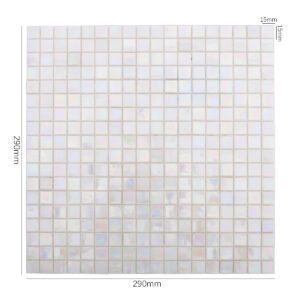 Mosaïque en verre – blanc, irisé, pour piscine — BJ-04A24810EA63