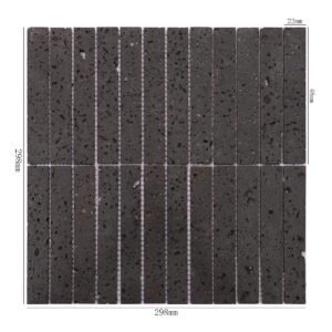 Mosaico de travertino – negro, rectangular, formato alargado