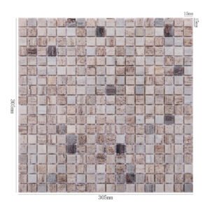 Mosaico de mármol – gris, cuadrado, apomazado