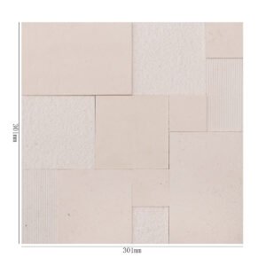 Piastrelle a mosaico in marmo – beige, quadrato, 3D, per pareti