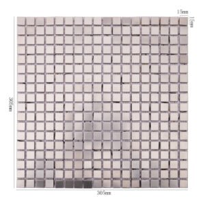 Piastrelle a mosaico in acciaio inossidabile – argentato, quadrato, spazzolato, per paraschizzi – BJ-D7154352F41F