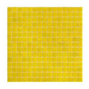 Lemon Yellow Uniform Square Glass Mosaic Bathroom Tiles