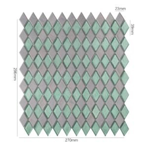 Groen-grijze glazen diamantmozaïektegels
