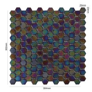 Piastrelle a mosaico in vetro – esagonale