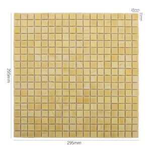 Gule glassmosaikkfliser i vintage- og moderne stil